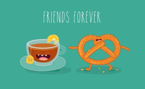 Tea with Lemon. Vector illustration. Stock Illustration