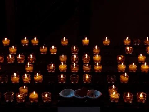 Tea light candles Stock Photos