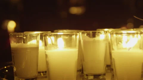 Tea Lights on Tray Stock Footage 41612785