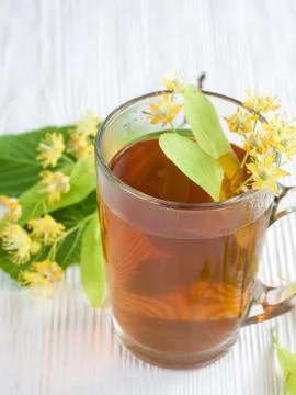 Tea with lime flower Stock Photos