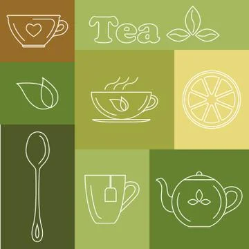 Tea linear icon Stock Illustration