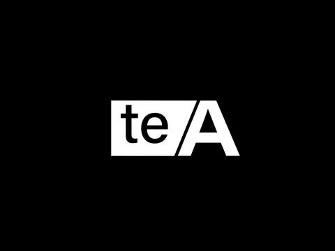 TEA Logo and Graphics design vector art, Icons isolated on black background Illustrazione stock