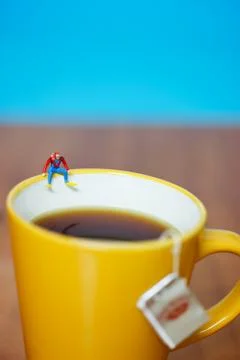 Tea lover diver Stock Photos