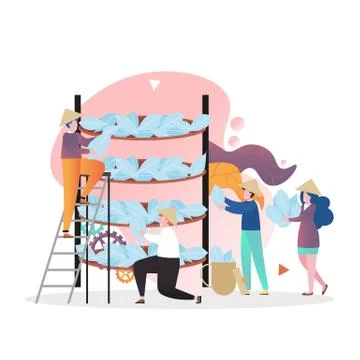 Tea manufacture vector concept for web banner, website page Ilustración de archivo