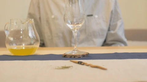 Tea master with a glass of green tea Stock Footage 104331485