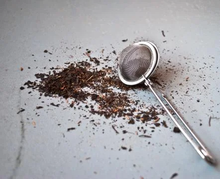 Tea metallic strainer Stock Photos
