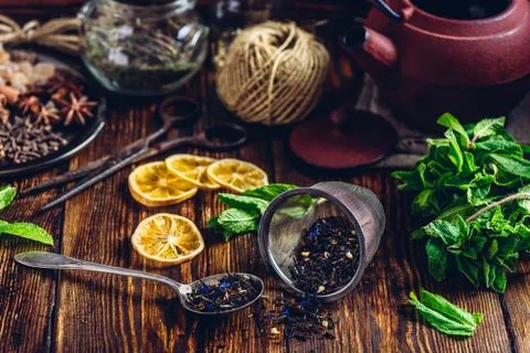 Tea with Mint and Lemon. Stock Photos