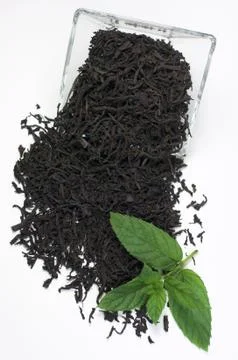 Tea with mint, ceylon, black tea Foto stock