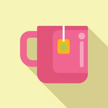 Tea mug cup icon flat vector. Ceramic material Stock Illustration
