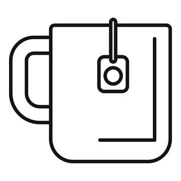 Tea mug cup icon outline vector. Ceramic material Stock Illustration