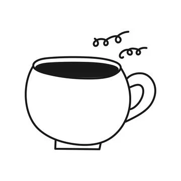Tea mug with doodle style on white background Stock Illustration
