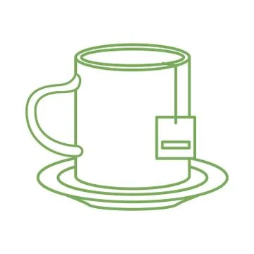 Tea mug drink in dish icon Stock Illustration