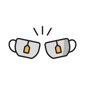 Tea mug drink icon features a warm and cozy design, perfect for tea shop br.. Stock Illustration