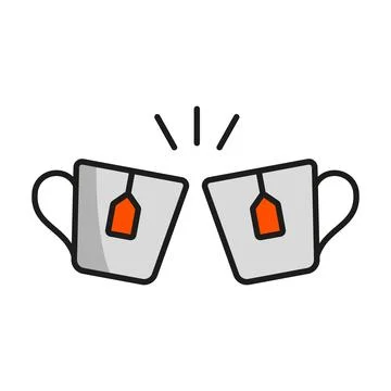 Tea mug drink icon features a warm and cozy design, perfect for tea shop br.. Stock Illustration
