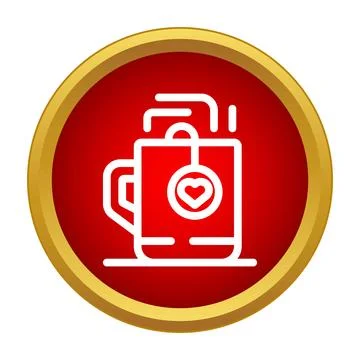 Tea mug with heart icon representing love Stock Illustration