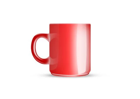 Tea mug red isolated on white background Stock Photos