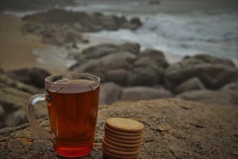 Tea by the ocean Stock Photos