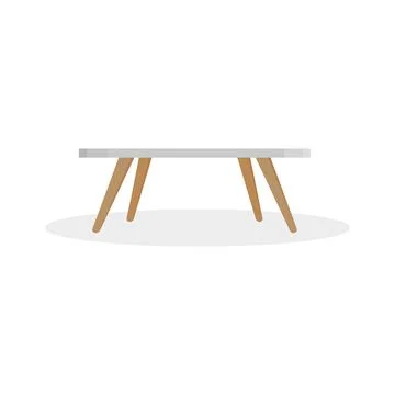 A tea or dining table with a gray top and wooden legs. Minimalistic furniture Stock Illustration