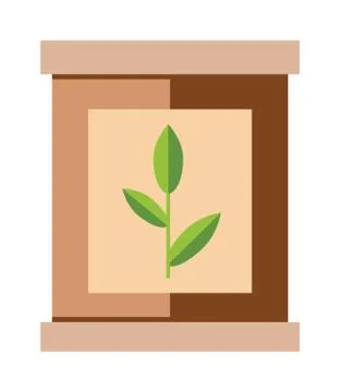 Tea pack with green tea leaf food packaging vector illustration Stock Illustration