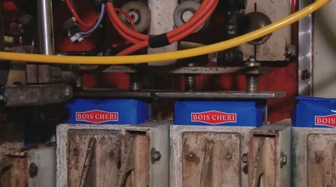 Tea packages being closed at the automated production line at the tea factory. Stock Footage 48568419