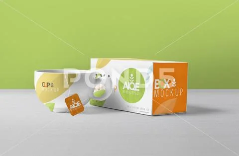 Tea Packaging Box Mockup PSD Template