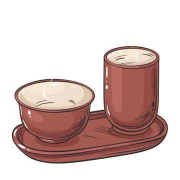 Tea pair isolated Illustrazione stock