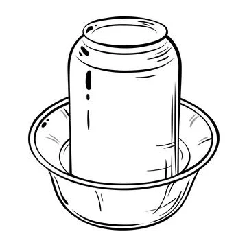 Tea Pair Vector Outline Illustration Stock Illustration