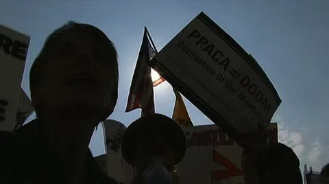 Tea Party at Obamacare ruling at U.S. Supreme Court Stock Footage 11274536