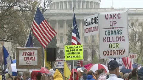 Tea Party Protest Stock Footage