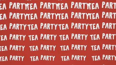Tea party text kinetic typography. Hot beverage and tea time concept Video stock 128010970