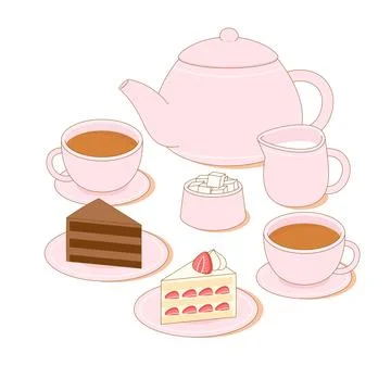 Tea party time 1 Stock Illustration