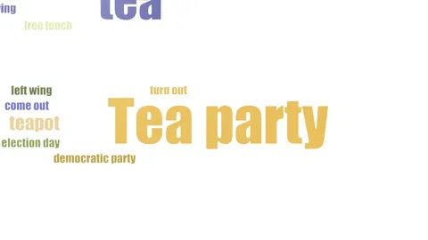 Tea Party Wordcloud Animated Isolated On White Stock Footage 107210808