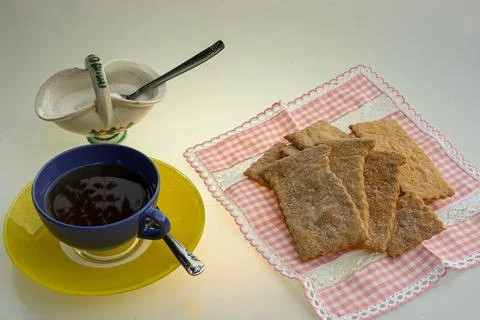 Tea with pastes Stock Photos