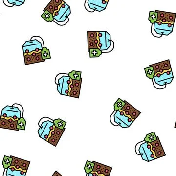 Tea for phytotherapy vector seamless pattern Stock Illustration