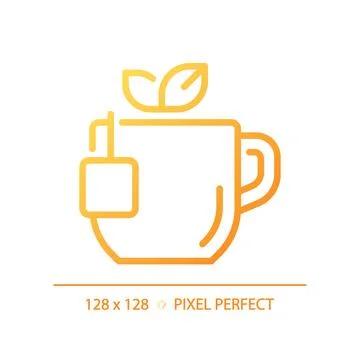 Tea pixel perfect gradient linear vector icon Ilustração Stock