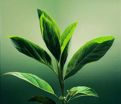 Tea plant, tea bush with tea leaves 스톡 일러스트