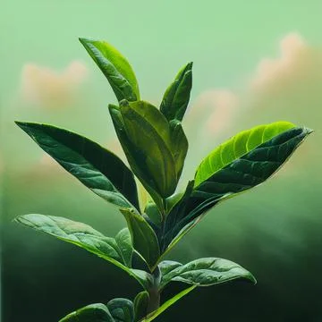 Tea plant, tea bush with tea leaves 库存插图