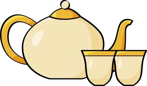 Tea Pot Illustration - Drinkware &amp; Kitchenware Stock Illustration