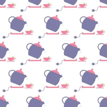 Tea pot pattern Illustrazione stock