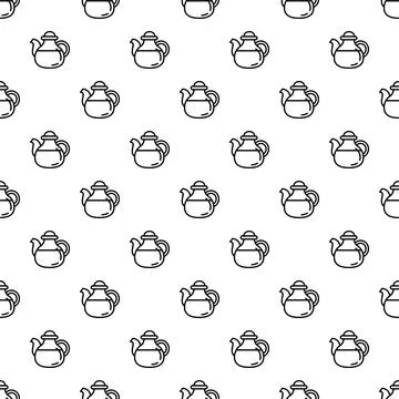 Tea pot pattern seamless vector Stock Illustration