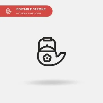 Tea Pot Simple vector icon. Illustration symbol design template for web mobil Stock Illustration