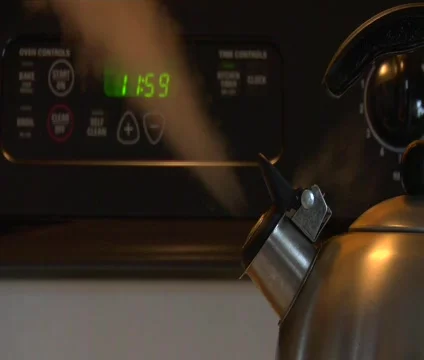 Tea Pot Steam Stock Footage 353306