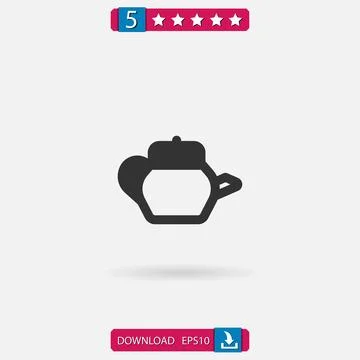 Tea pot vector icon Stock Illustration
