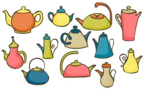 Tea pots Stock Illustration