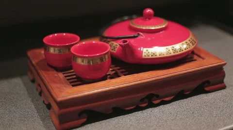 Tea pouring in chines cup Stock Footage 56480847