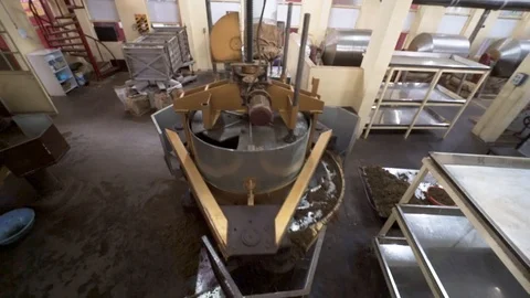 Tea processing. Machinery separates and processes the tea leaves. Ooty, India Stock Footage 93623528