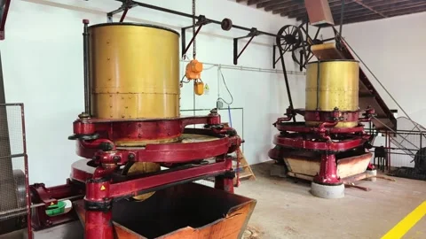 Tea processing machines inside factory São Miguel Azores Portugal Stock Footage 331651423