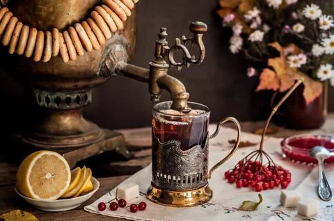 Tea from Samovar Stock Photos