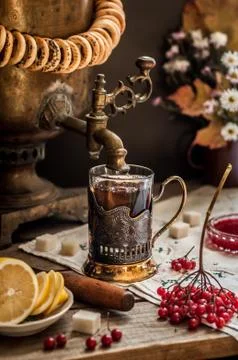 Tea from Samovar Stock Photos