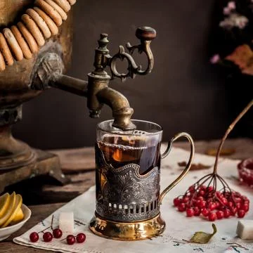 Tea from Samovar Stock Photos